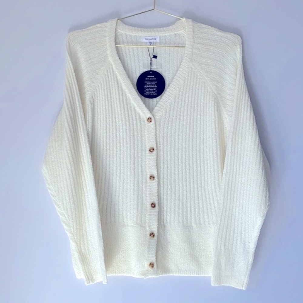 Mittoshop Off-white Summer Cardigan, Size Small